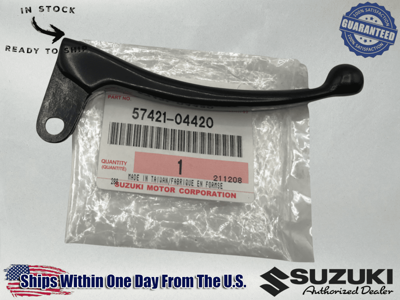 Suzuki Genuine OEM 1985-06 JR50 JR 50 FRONT BRAKE LEVER BLACK