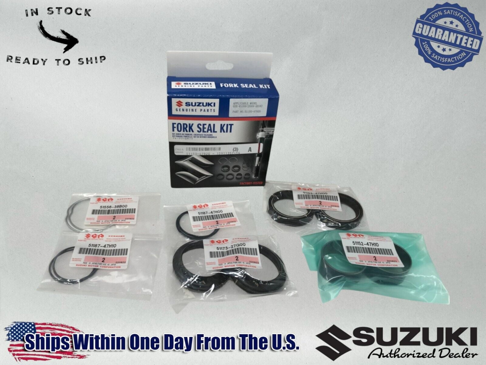 Suzuki Genuine OEM Authentic FORK SEAL KIT 2009-2021 GSXR1000 51150 ...