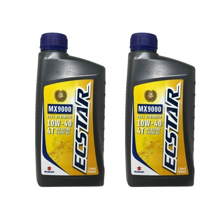 Suzuki Genuine OEM Ecstar Full Synthetic 10W-40 Oil 990A0-01E50-01Q - 2 Pack