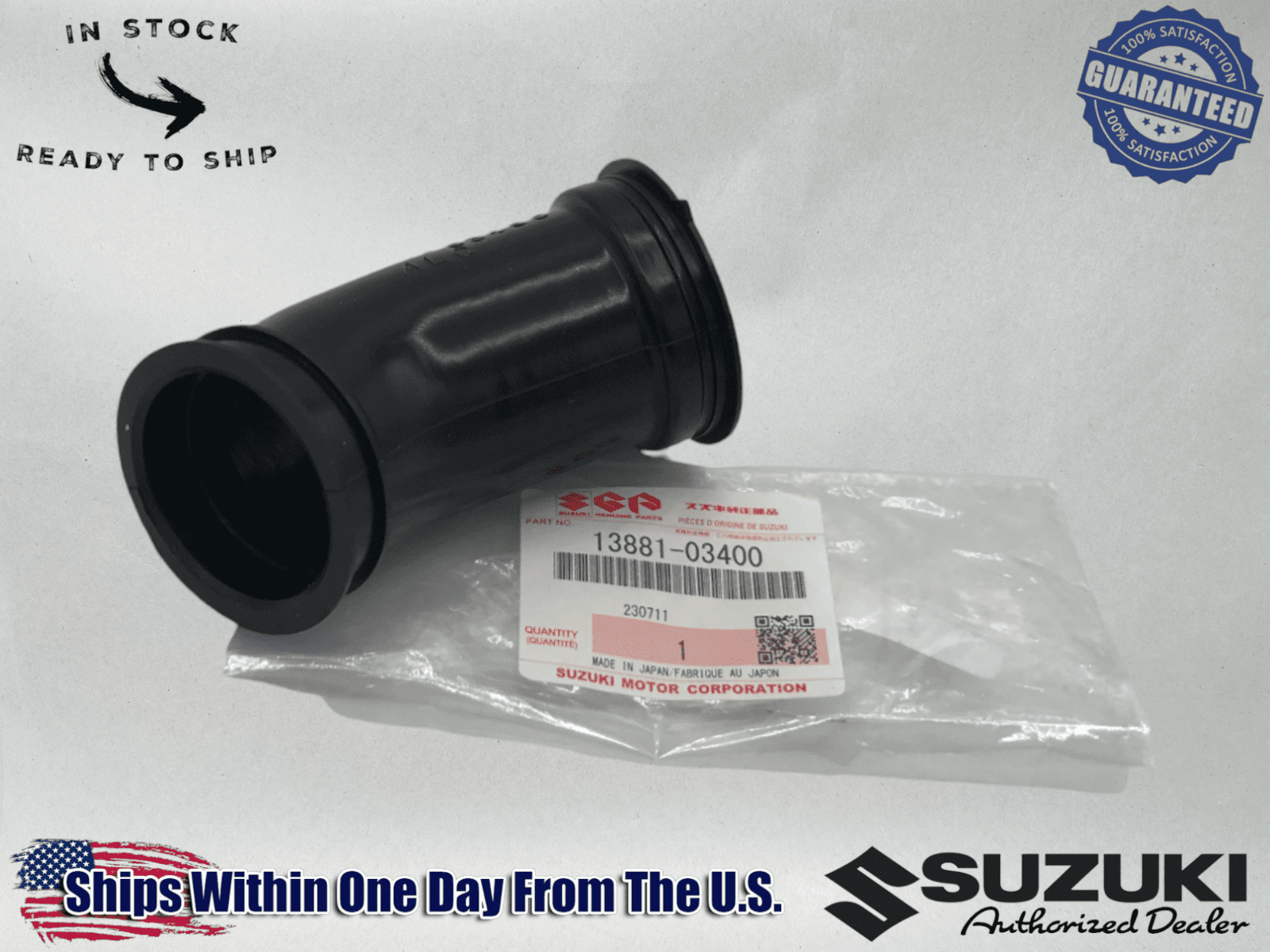 Suzuki OEM Air Cleaner Outlet Tube 2001-2004 JR80 1996-2000 DS80-13881-03400 1