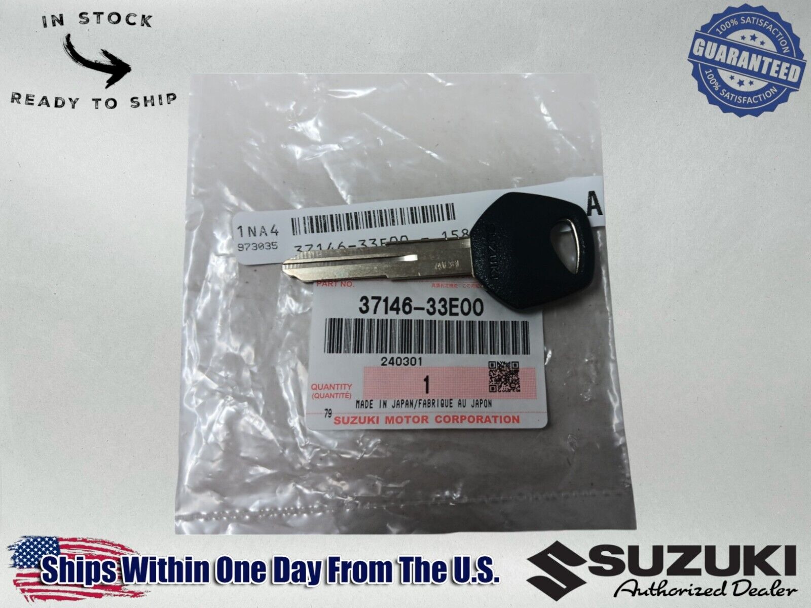 Suzuki OEM Authentic 1996 - 2023Dr650Se Dr 650 SeIgnition Key Blank 37146-33E00
