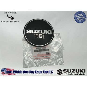 Suzuki Generator Contact Cover Emblem – Reproduction, OEM 68233-33000, NOS Style