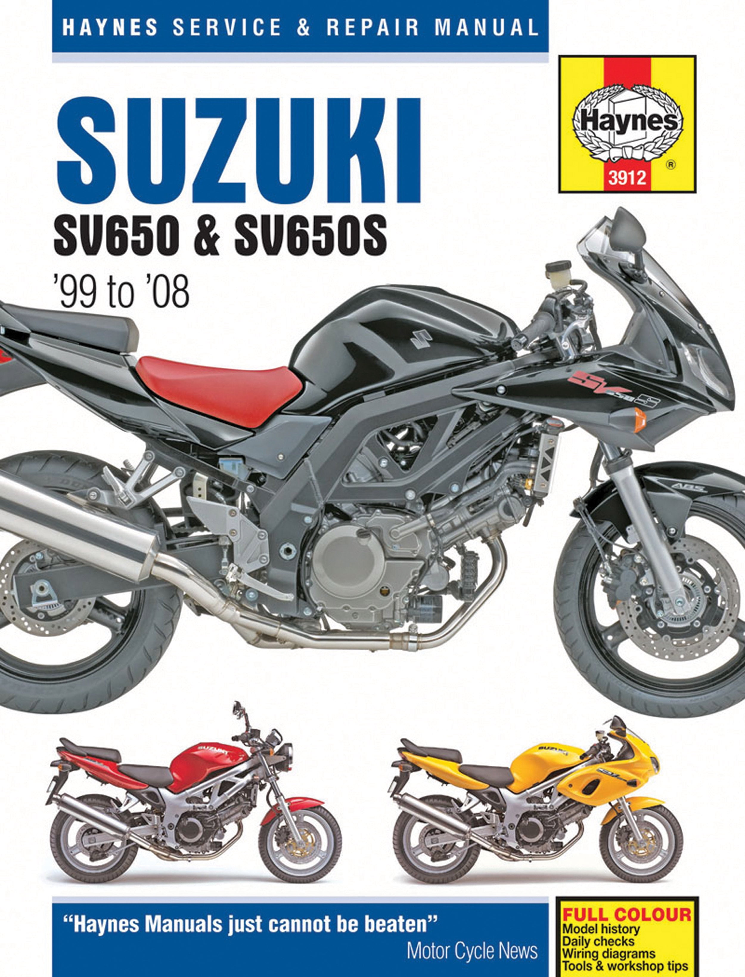 Suzuki SV650, SV650S, SV650SA & SV650A (99-08) Haynes Repair Manual ^