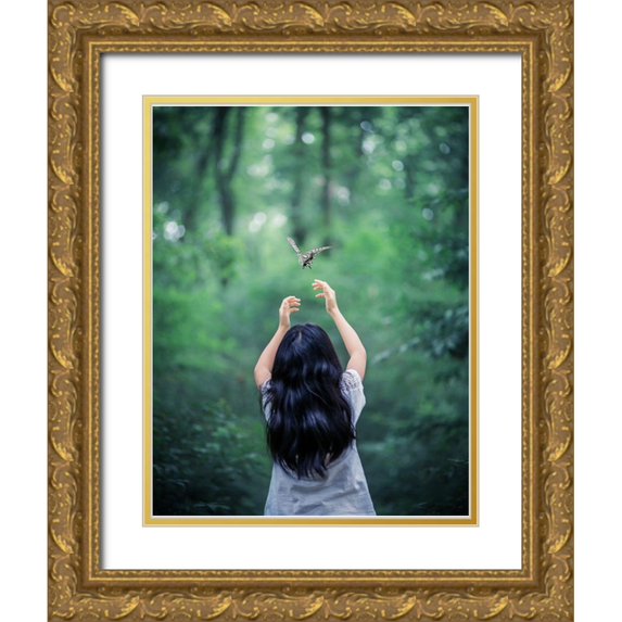 Suzuki, Takashi 26x32 Gold Ornate Wood Framed with Double Matting Museum Art Print Titled - A Little More