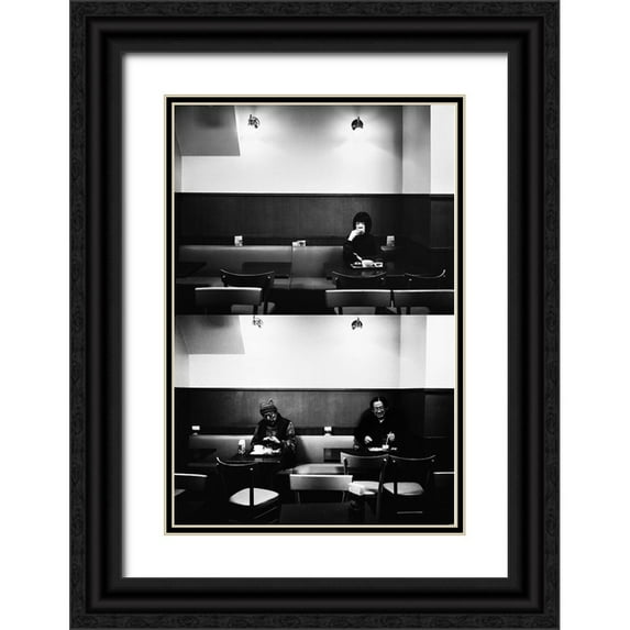 Suzuki, Tatsuo 13x18 Black Ornate Wood Framed with Double Matting Museum Art Print Titled - Cafe