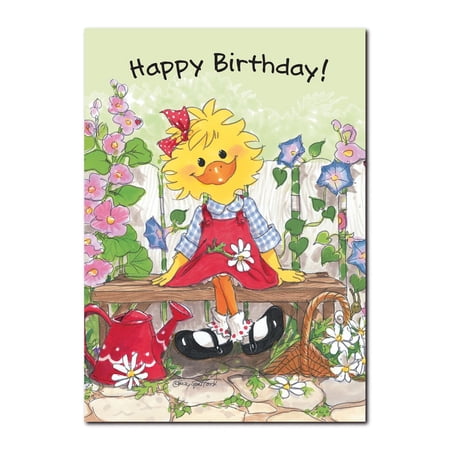 Suzy's Garden Bench Birthday Greeting Card