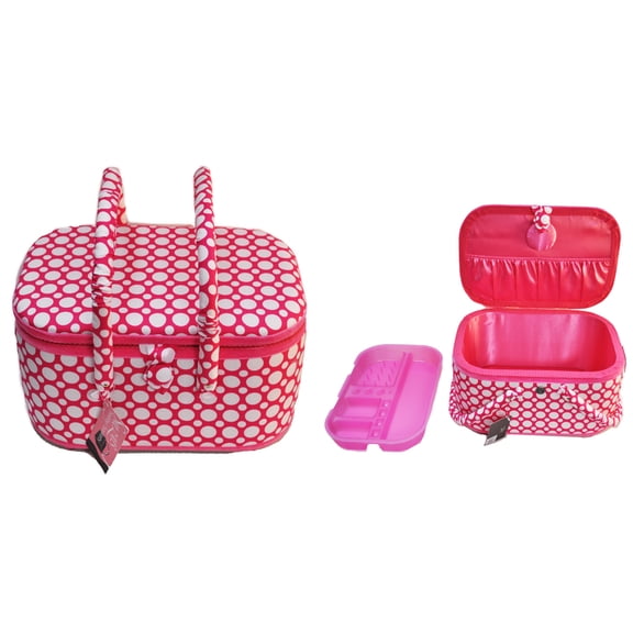 Suzy's Hobby Baskets Large Oval Pink Dot
