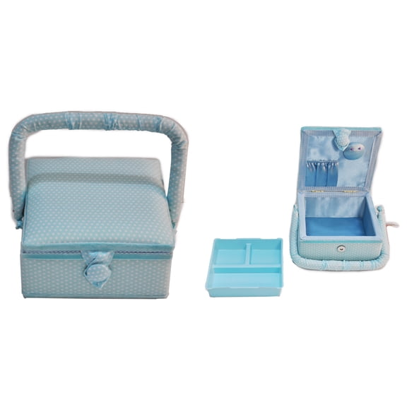 Suzy's Hobby Baskets Small Square Aqua Dot
