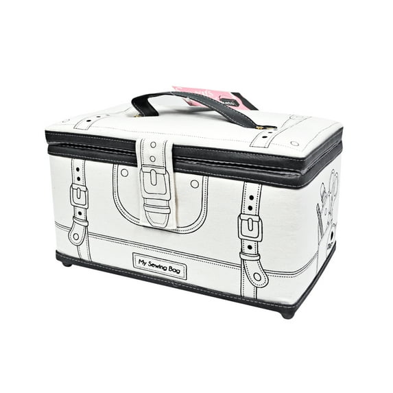 Suzy's My Sewing Bag Themed Hobby Basket White