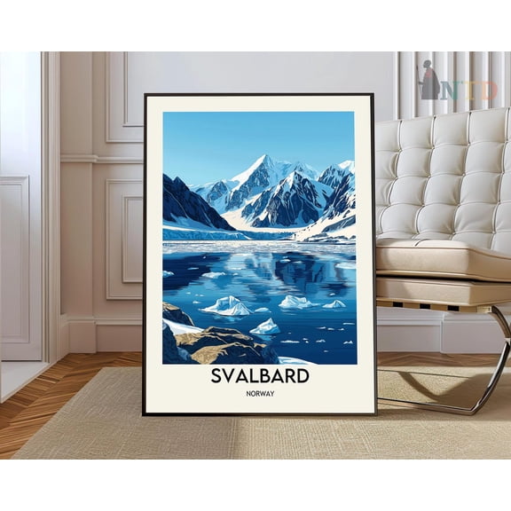 Svalbard Norway Arctic Poster, Unframed Paper Poster 8x10in