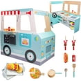 thumbnail image 1 of Svan Food Truck Wooden Playset- 20 Fun Toy Pieces Including Cook Top, Steering Wheel, Sticker Sheet for Kids Name, Includes Food Tray, Pizza Slices, Dual Sided Play Stand for Indoor Fun, 1 of 6