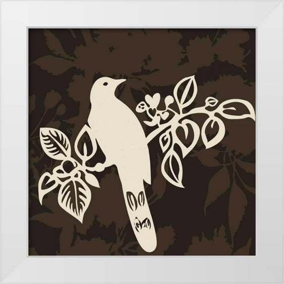 Svane, Jette 20x20 White Modern Wood Framed Museum Art Print Titled - Song Bird 2