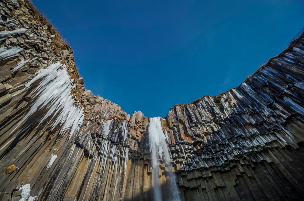 Svartifoss Waterfall Iceland (Black falls) Canvas Art - Panoramic Images (12 x 36)