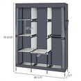 thumbnail image 1 of Svebake 71" Portable Wardrobe Storage Organizer with Shelf Closet System, Gray, 1 of 4