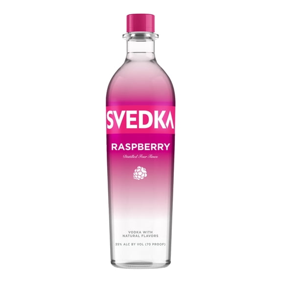 SVEDKA Raspberry Flavored Vodka 750ml Bottle  70 Proof  Natural Raspberry Infused Vodka  Smooth American Corn Spirit