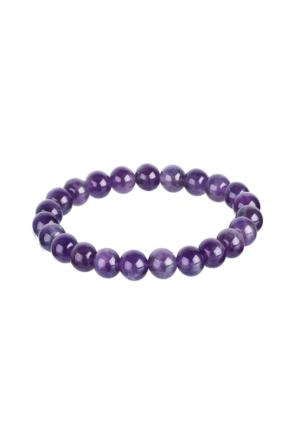100% Genuine Amethyst Crystal Bracelet - 8mm AAA Gemstone Beads for Men Women Teens - Healing, Balance, Anxiety Relief
