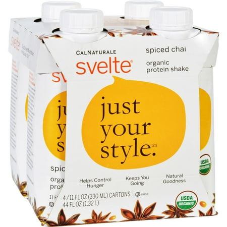 Svelte Protein Shake Organic Spiced Chai 11 fl Oz 24 Pack