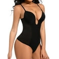 thumbnail image 1 of Sveltors Black Thong Shapewear Bodysuit for Women Tummy Control Low Back U Plunge Backless Body Shaper Fajas, 1 of 6