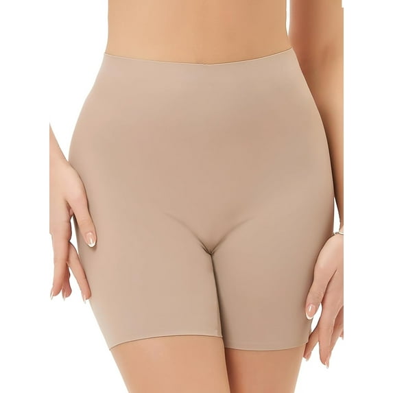Sveltors Womens Seamless Shaping Boyshorts Panties Slip Shorts Under Dress Mid Rise Shapewear Anti Chafing Underwear