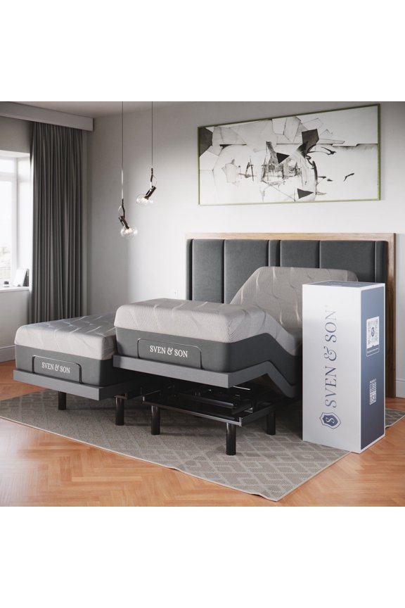 Classic Adjustable Bed Frame and 14in Hybrid Spring Matt Medium-Soft, Zero G - Split King