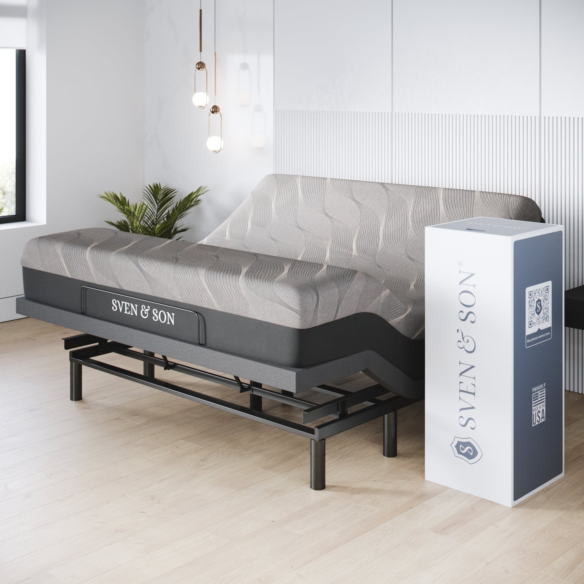 King Adjustable Metal Frame Bed with 14-inch Hybrid Mattress