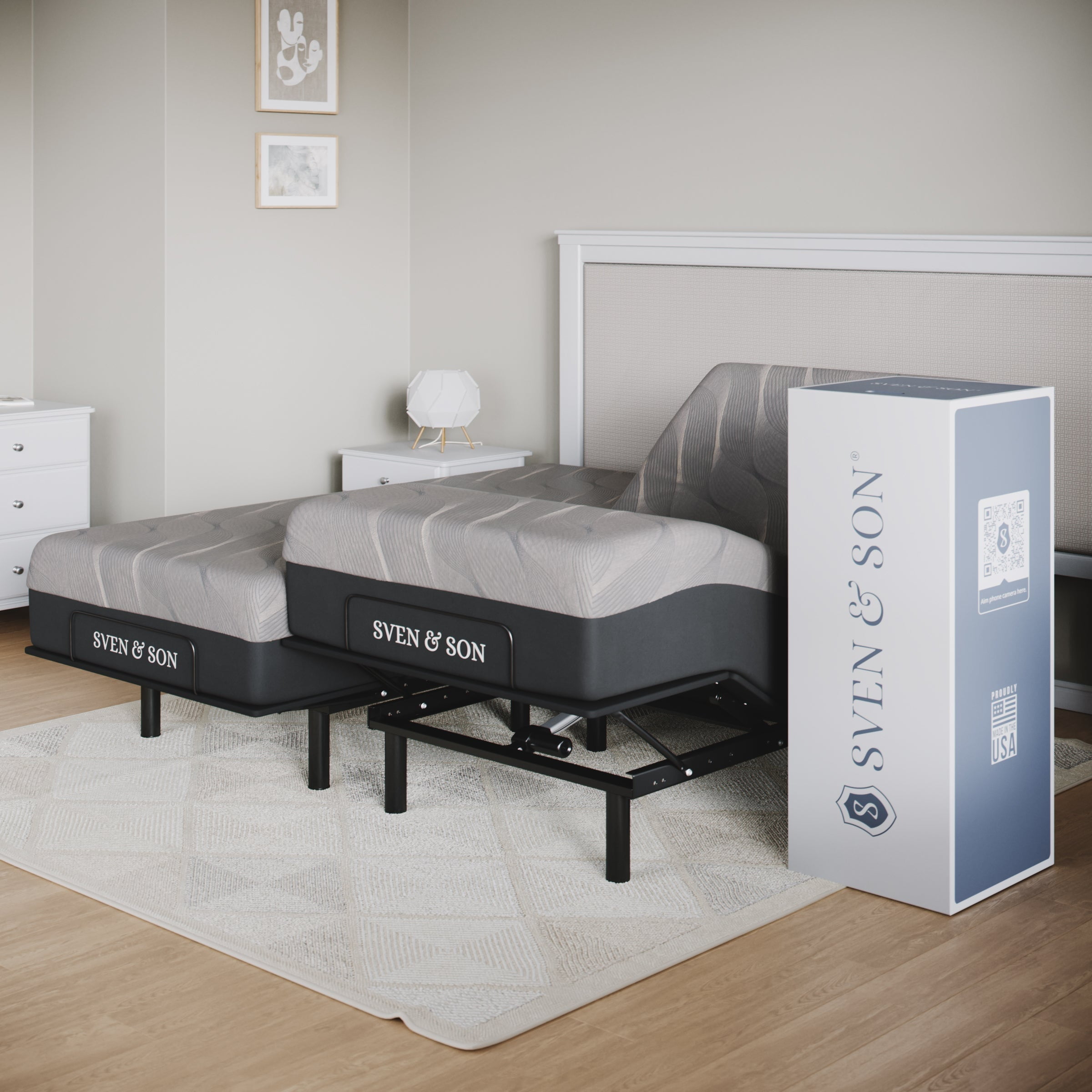 Sven & Son Essential Adjustable Bed Base (Frame) + 14 inch Hybrid