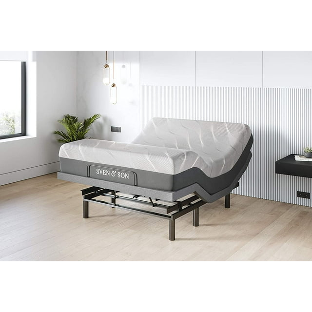 Sven & Son Split King Adjustable Bed Base Frame (Head Tilt) + 14\u201D