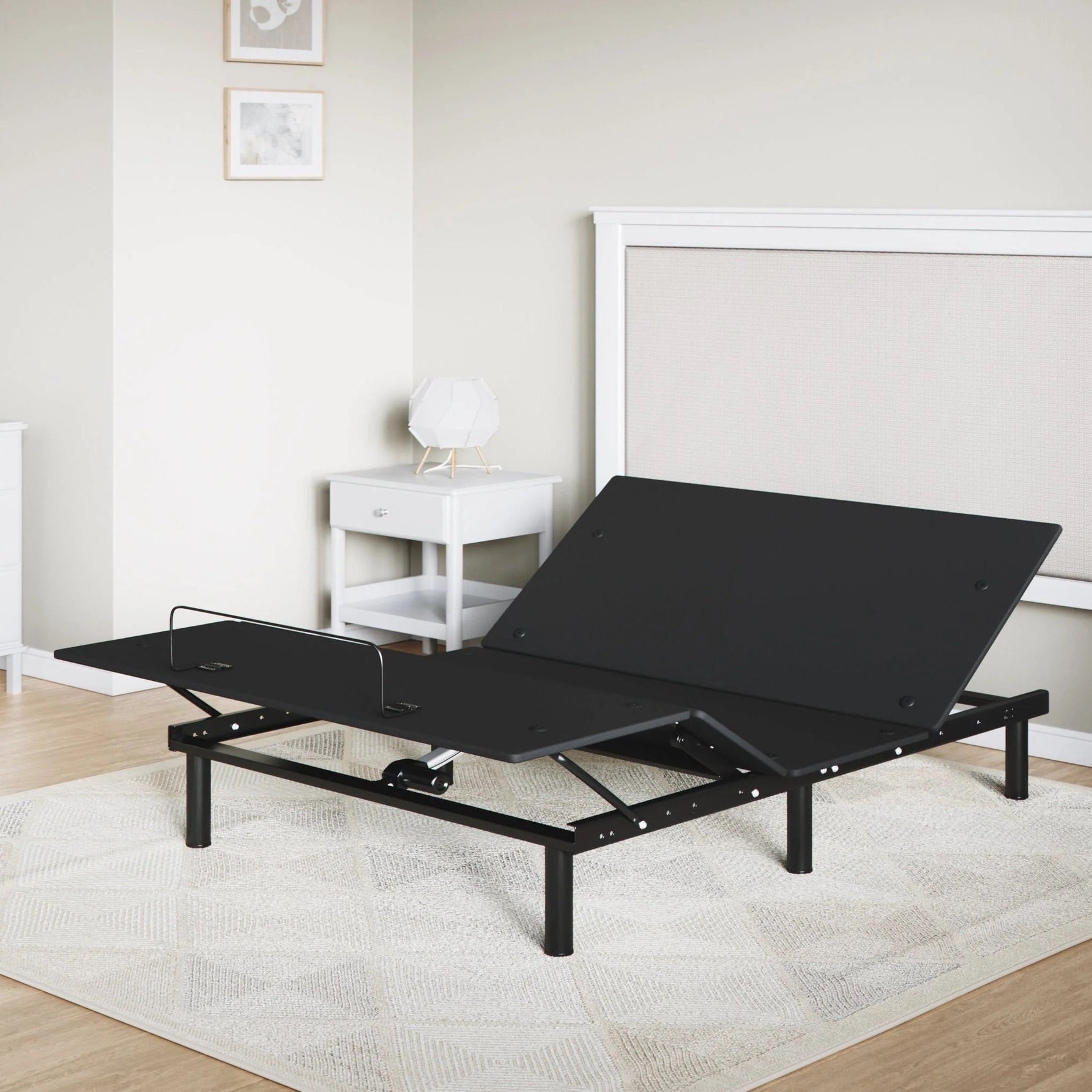 Full Adjustable Black Metal Bed Frame with Wireless Remote