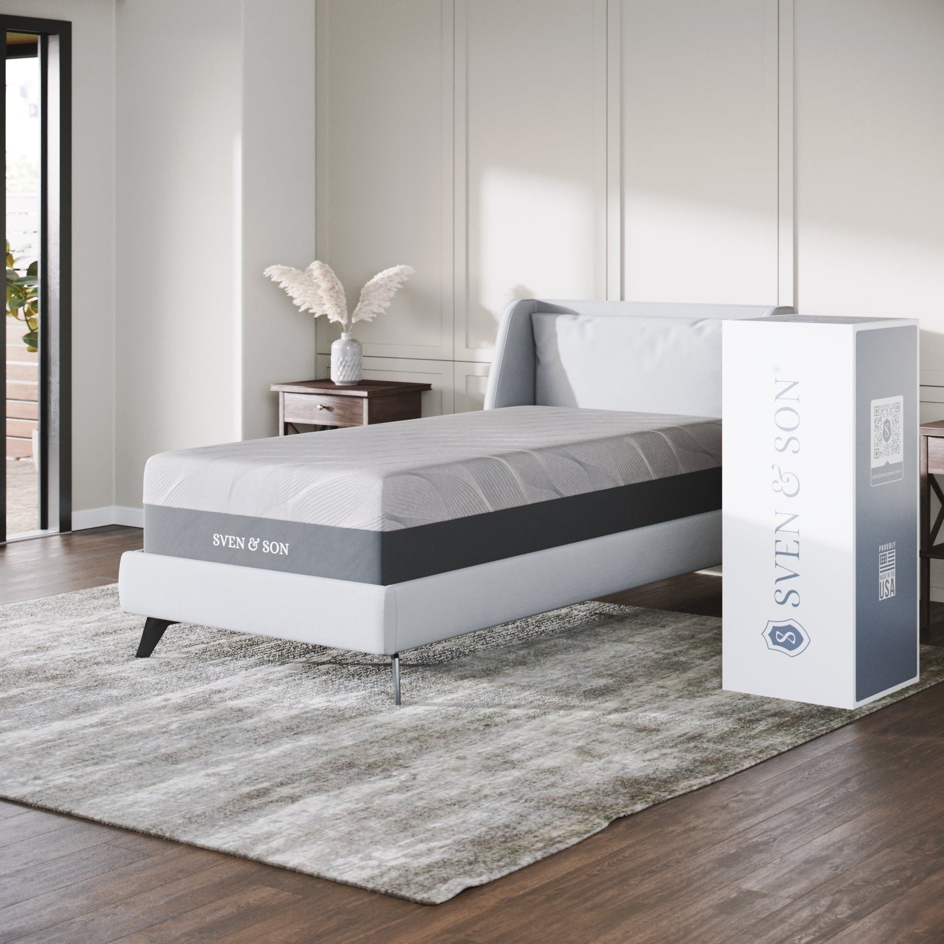 Sven and Son Luxury Cool Gel Memory Foam Mattress, Premium Bed-in-a-Box, CertiPUR-US, Made in the USA, 10 in Firm - TwinXL
