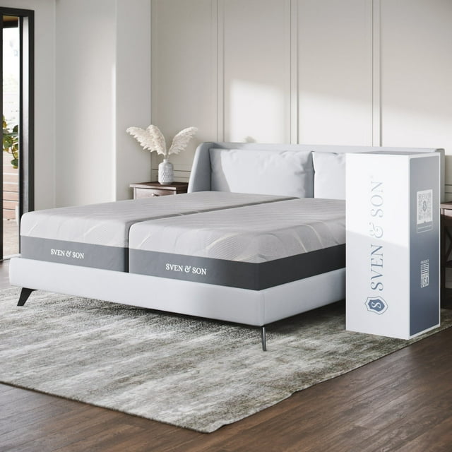 "Sven and Son 14"" Luxury Hybrid Memory Foam Mattress, CertiPURUS, Bed