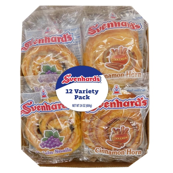 Svenhard's Cinnamon & Raisin Pastry Variety Pack, 24 oz, 12 Count