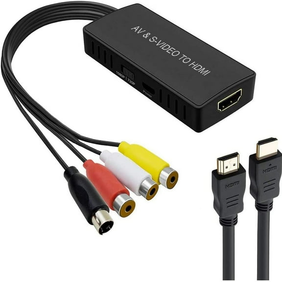 Svideo to Converter, PS2 Adapter, AV to Adapter Support 1080P, PAL/NTSC Compatible with WII, WII U, PS one, PS2, PS3, STB, Xbox, VHS, VCR, Blue-Ray DVD Players