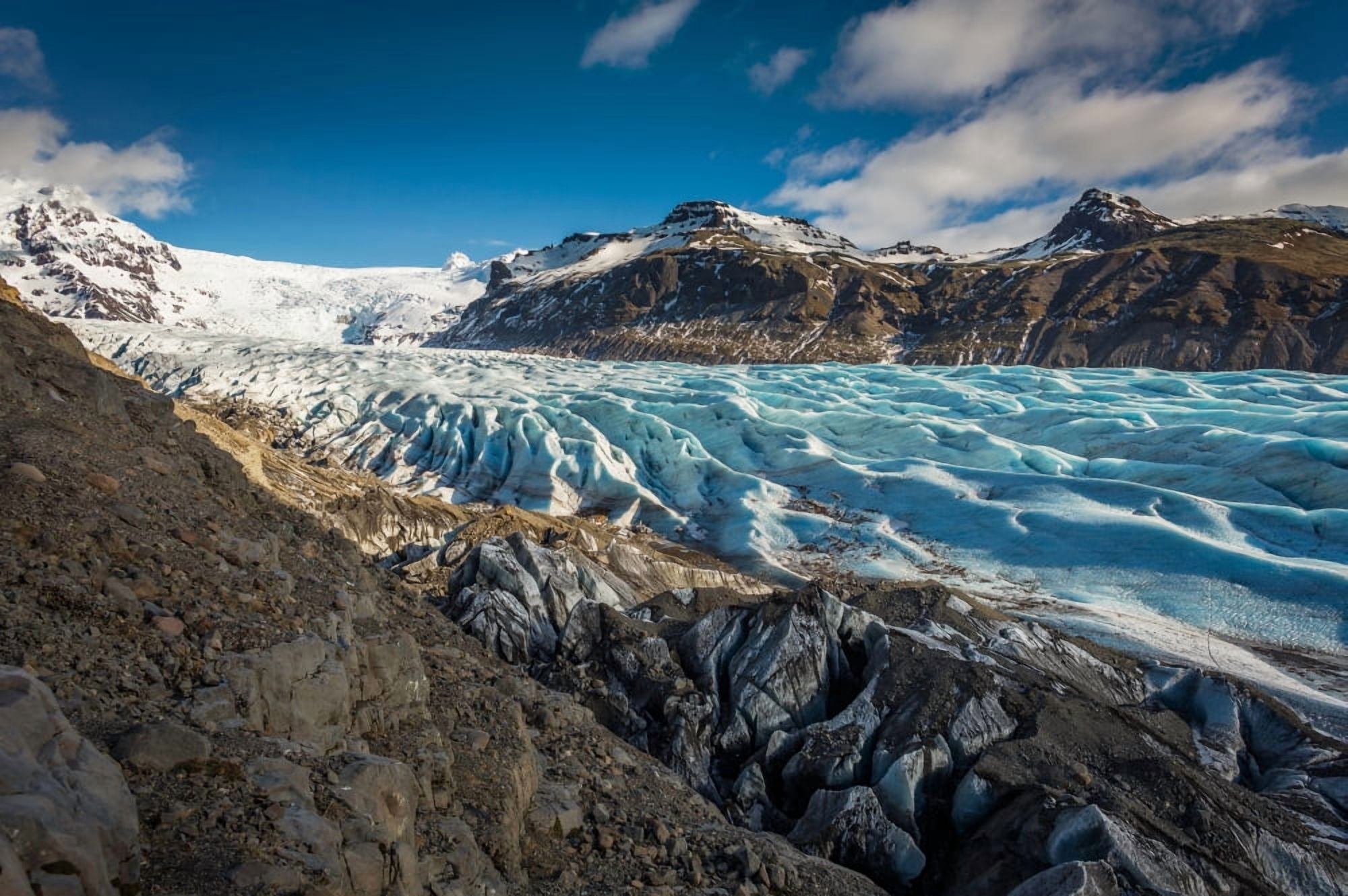 Svinafellsjokull Glacier in Skaftafell National Park Iceland Svinafellsjokull is an outlet glacier of Vatnajokull Ice Cap Canvas Art - Panoramic Images (27 x 9)