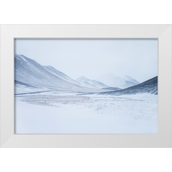 Svoboda Mqep, Peter 24x17 White Modern Wood Framed Museum Art Print Titled - #1 Sketched By The Wind: Drawn Mountains