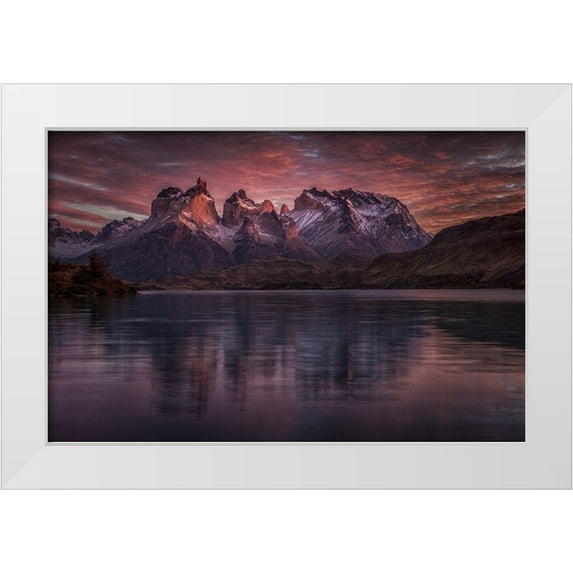 Svoboda Mqep, Peter 32x22 White Modern Wood Framed Museum Art Print Titled - Purple Mirroring