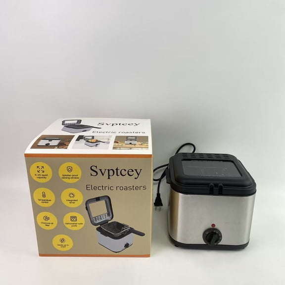Svptcey Electric roasters, Electric 8-Quart Turkey Roaster Oven with Removable Pan and Rack, Stainless Steel