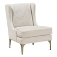thumbnail image 1 of Svy Wingback Accent Chair- Taupe Chenille Cushion- Gold Metal Legs, 1 of 7