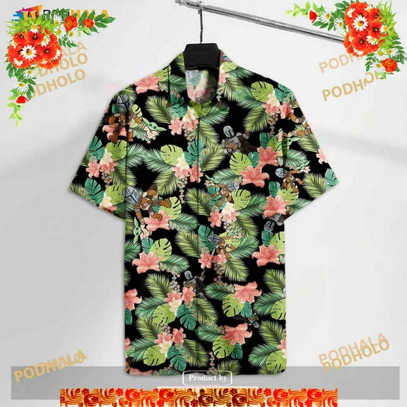 Sw Mandalore And Baby Yd Tropical Flowers Funny Hawaiian Shirt