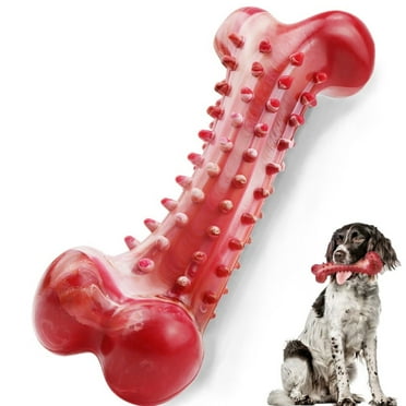 SwFoer Dog Toys for Aggressive Chewers Bone Dog Toy Rubber Dog Toy for Teeth Health Large Medium Dog