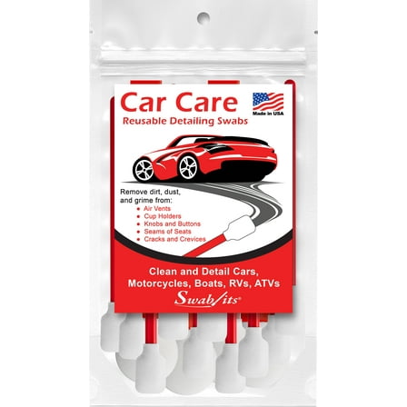 Swab-its Car Care Detailing, 14 Washable and Reusable Foam Cleaning Swabs