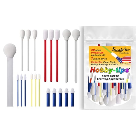 Swab-its® Hobby-tips™ 20-Piece Premium Foam Applicator Kit for Crafts, Face Painting & Hobbies | 87-8203