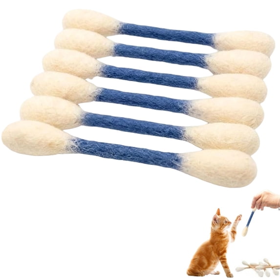 Swabs Cat Toys with Catnip - 6 Pcs Durable for Chew, Cute Cat Toys Interactive Kitty for Boredom, Exercise & Play, Filled w/Organic Catnip for Anxiety & Digestive Aid (1PC, Sky Blue)