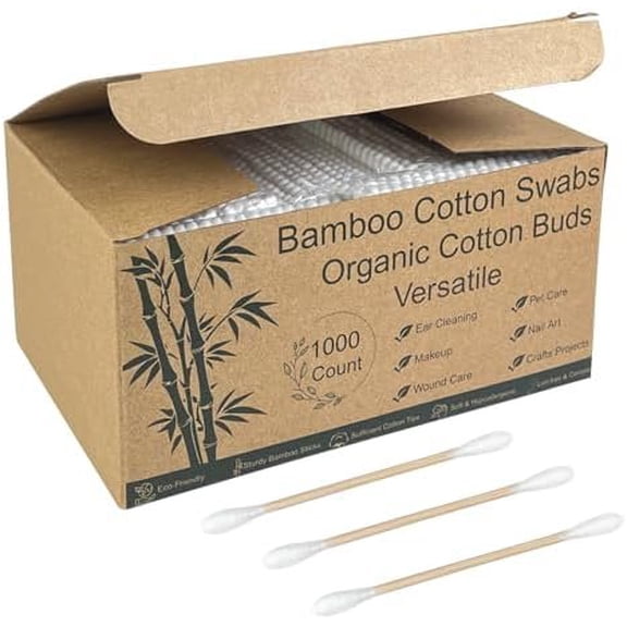 Swabs - Sturdy Core, Soft Tips - Disposable Swabs for Beauty, Makeup, Beauty, Skincare and Personal Care - Organized Eco-Conscious Packaging (1000 ct in 10 Packs)