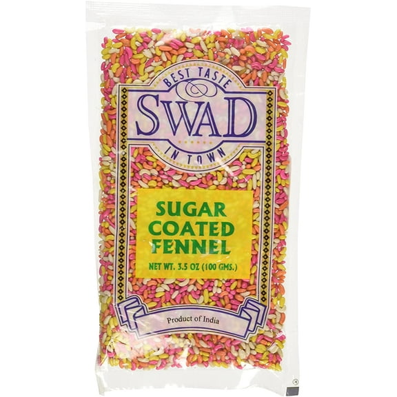 Swad Sugar Coated Fennel Seeds -3.5oz- Indian Grocery (Pack of 3)