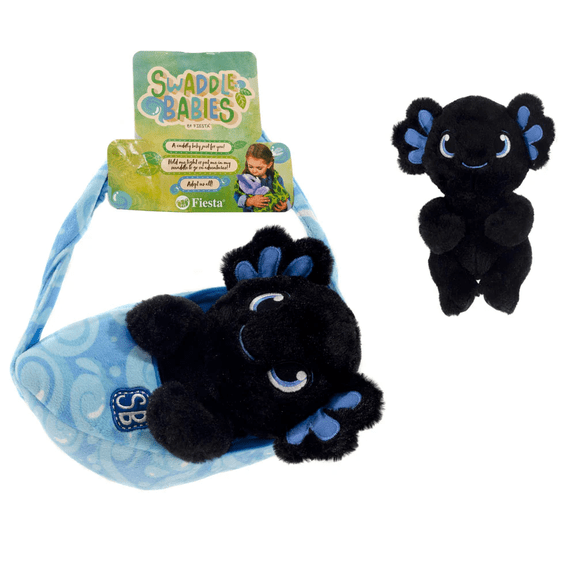 Swaddle Babies 9.5 Inch Cuddle Black Axolotl Plush Soft Stuffed Animal Toy