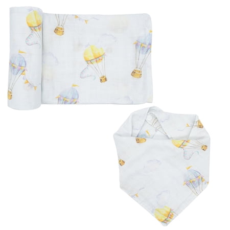 Swaddle & Bandana Bib Set - Hot Air Balloon