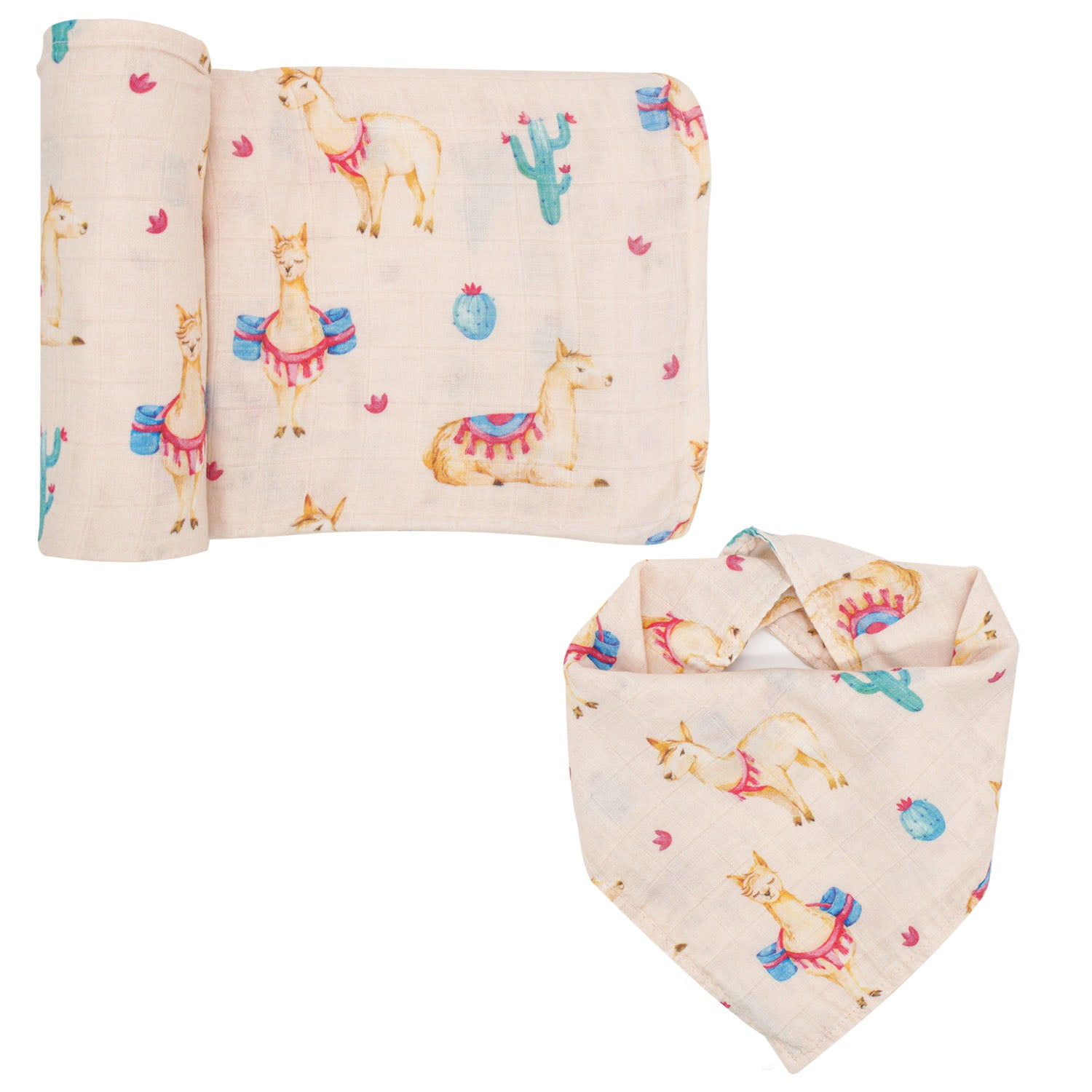 Swaddle & Bandana Bib Set - Llama