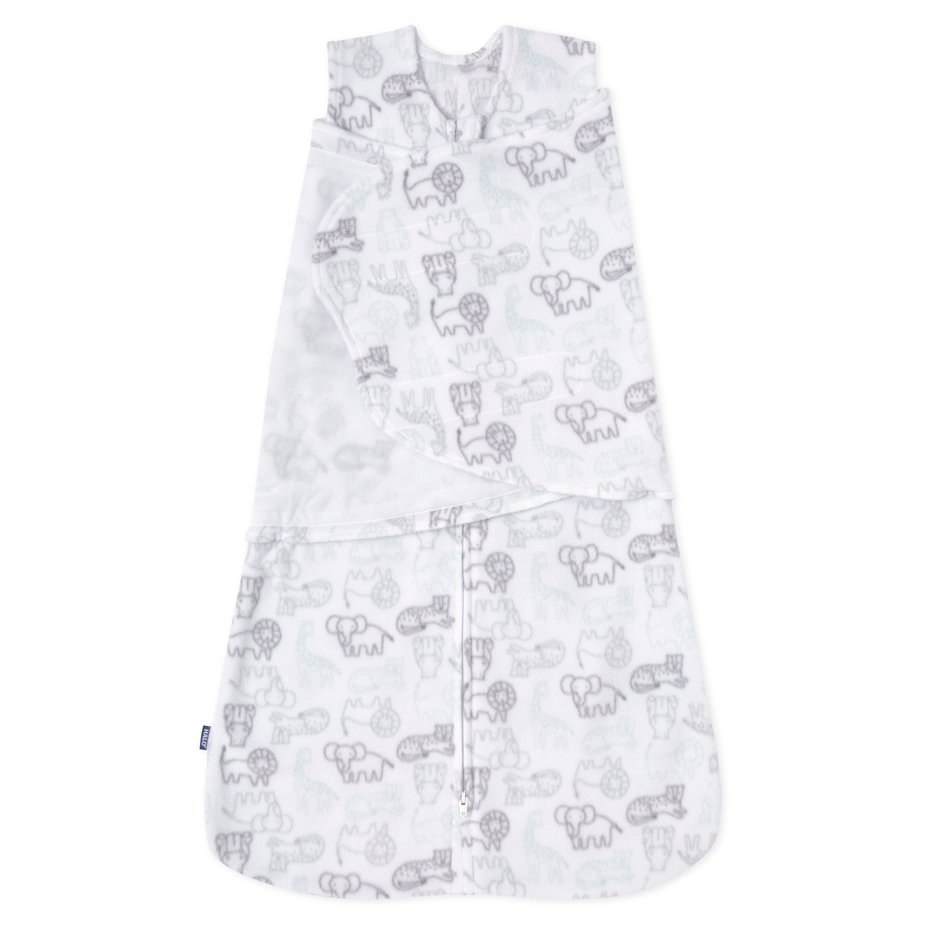HALO Swaddle Micro-Fleece Tog 3.0, Animal Action, Newborn