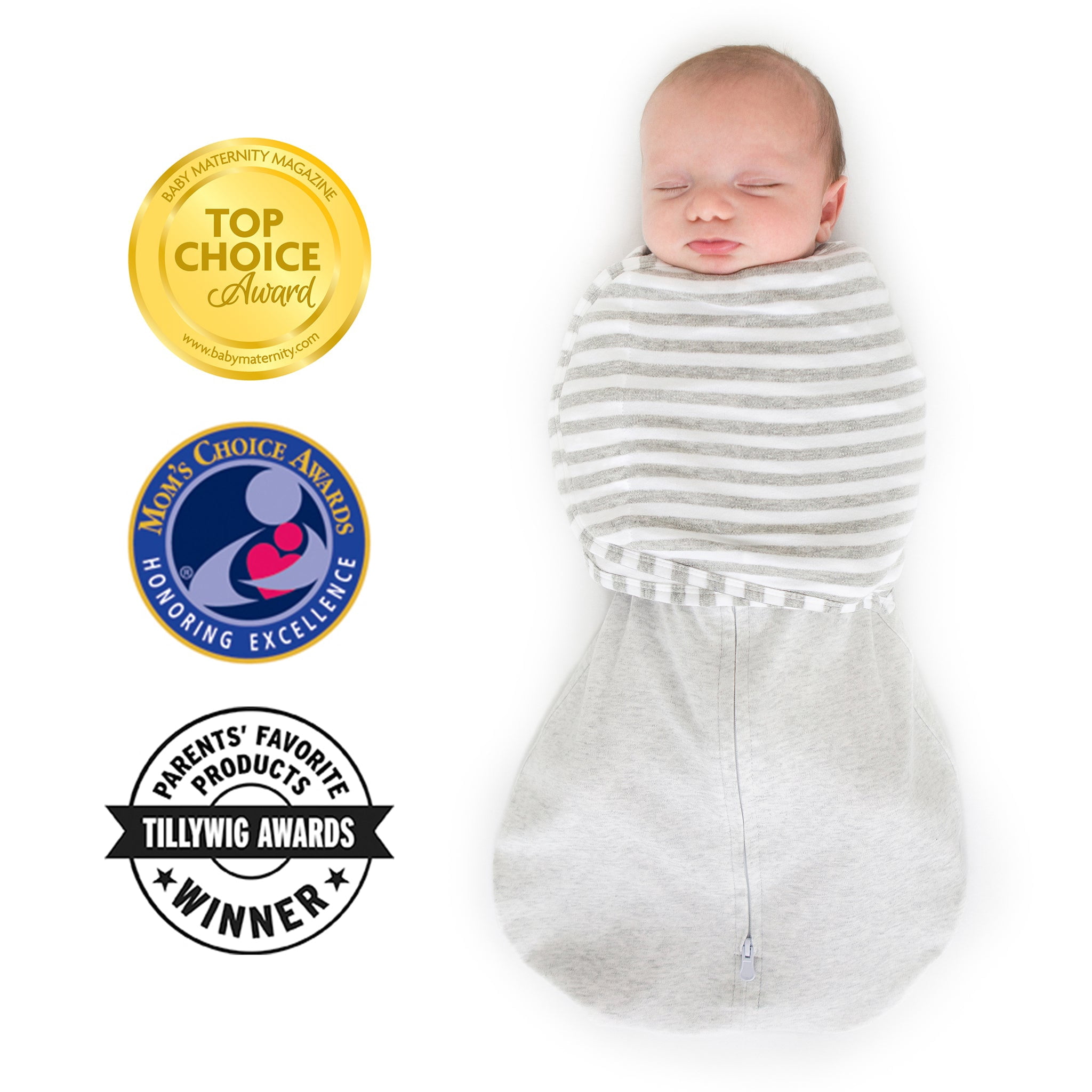 SwaddleDesigns Omni 6-weg-slaapzak voor pasgeborenen, met wikkelmouwen en wanten, eenvoudige overgang, beste slaap voor baby's en meisjes, jadeeiet gemêleerd, maat S, 0-3 maanden