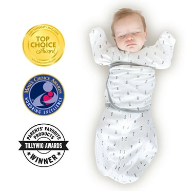 SwaddleDesigns 6-way Omni Swaddle Sack, Arms Up Swaddle for Newborn, More Options to Calm Startle Reflex, Improves Sleep, Easy Transition Baby Sleep Sack, Small, 0-3 month, Tiny Arrows